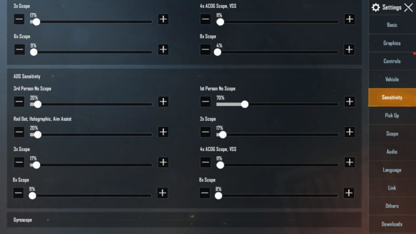 Gameloop PUBG Emulator Sensitivity Settings No Recoil